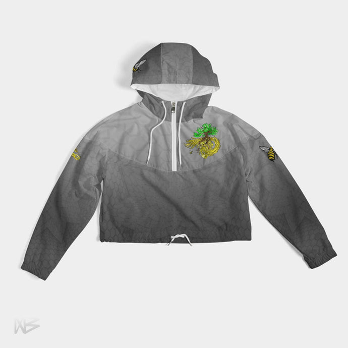 Honeydust Grey Cropped Windbreaker - NARBONEZZ