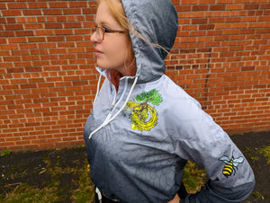 Honeydust Grey Cropped Windbreaker - NARBONEZZ